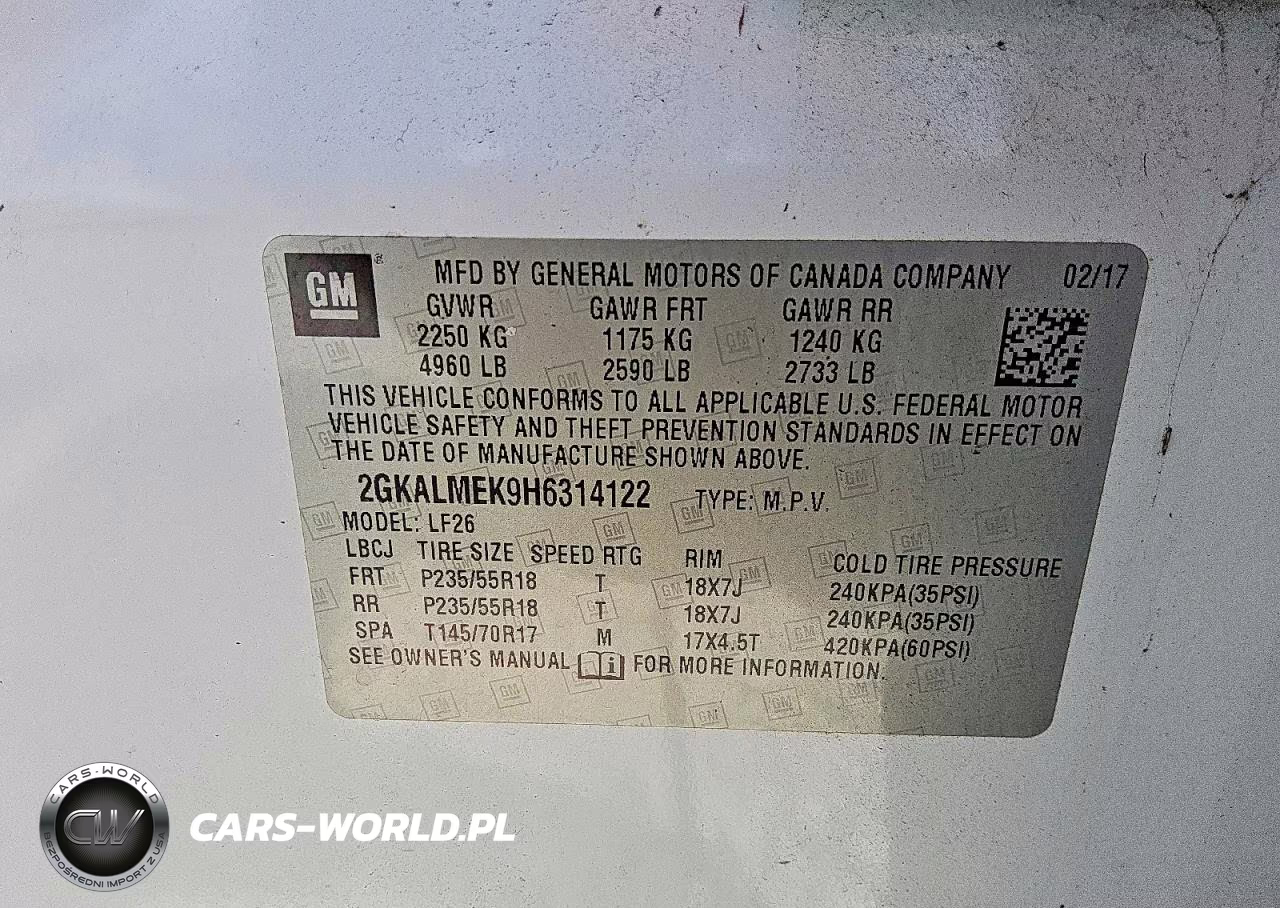 2017 GMC Terrain Sle VIN:2GKALMEK9H6314122 - 5