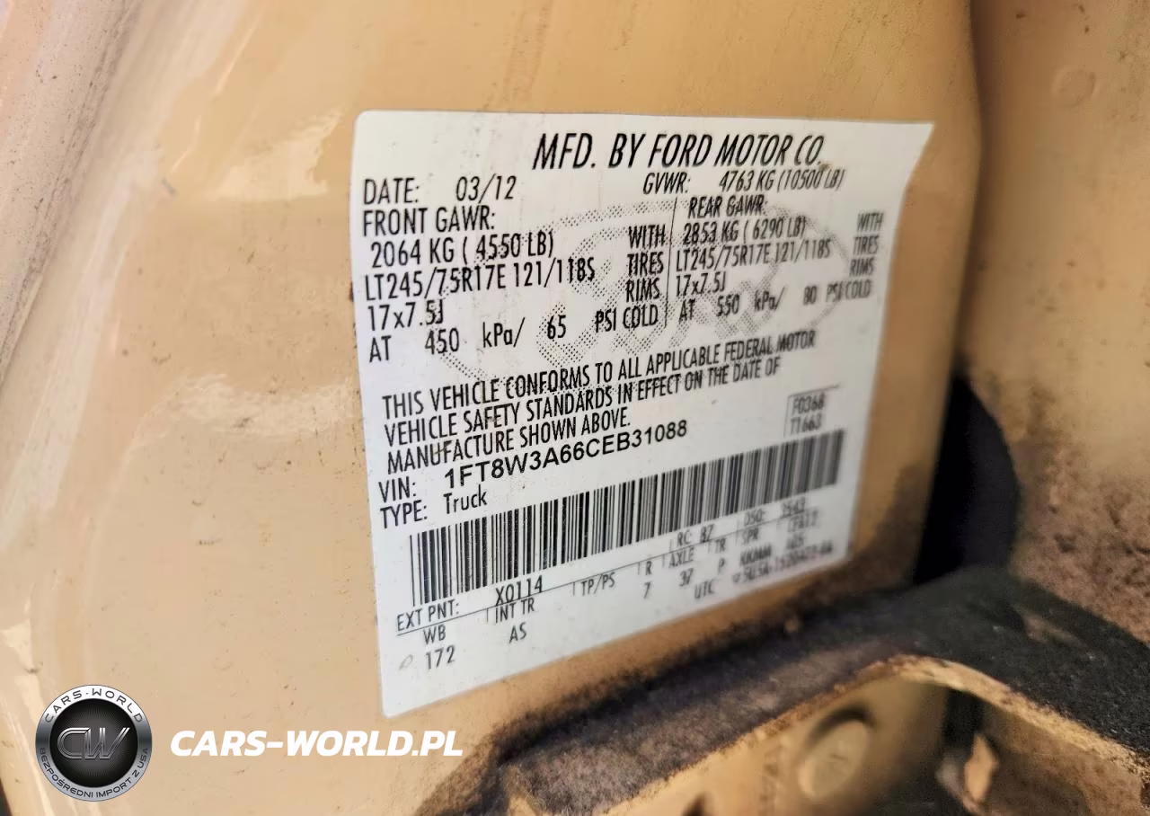 2012 Ford F350 Super Duty VIN:1FT8W3A66CEB31088 - 13