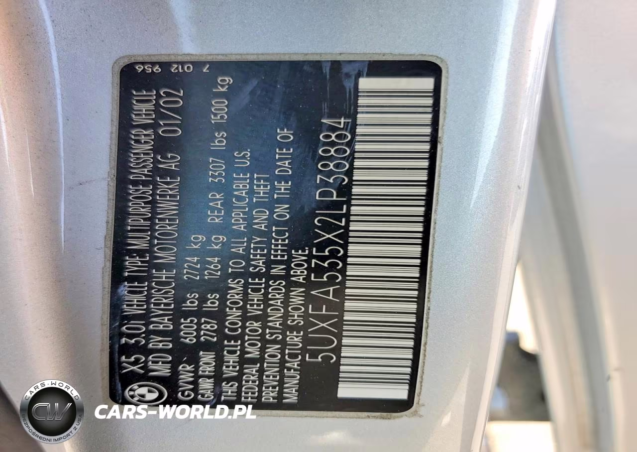 2002 BMW X5 3.0I VIN:5UXFA535X2LP38884 - 13
