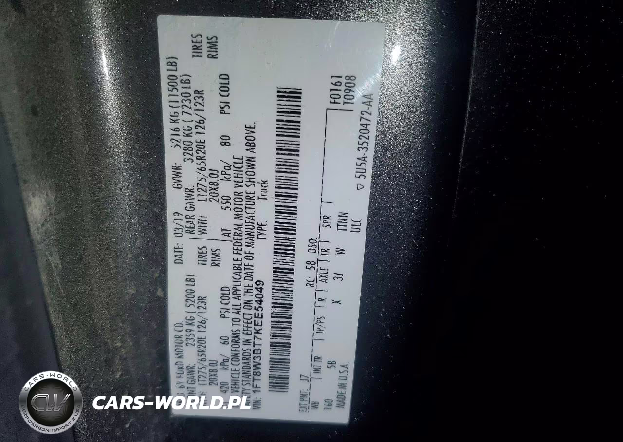 2019 Ford F350 Super Duty VIN:1FT8W3BT7KEE54049 - 13