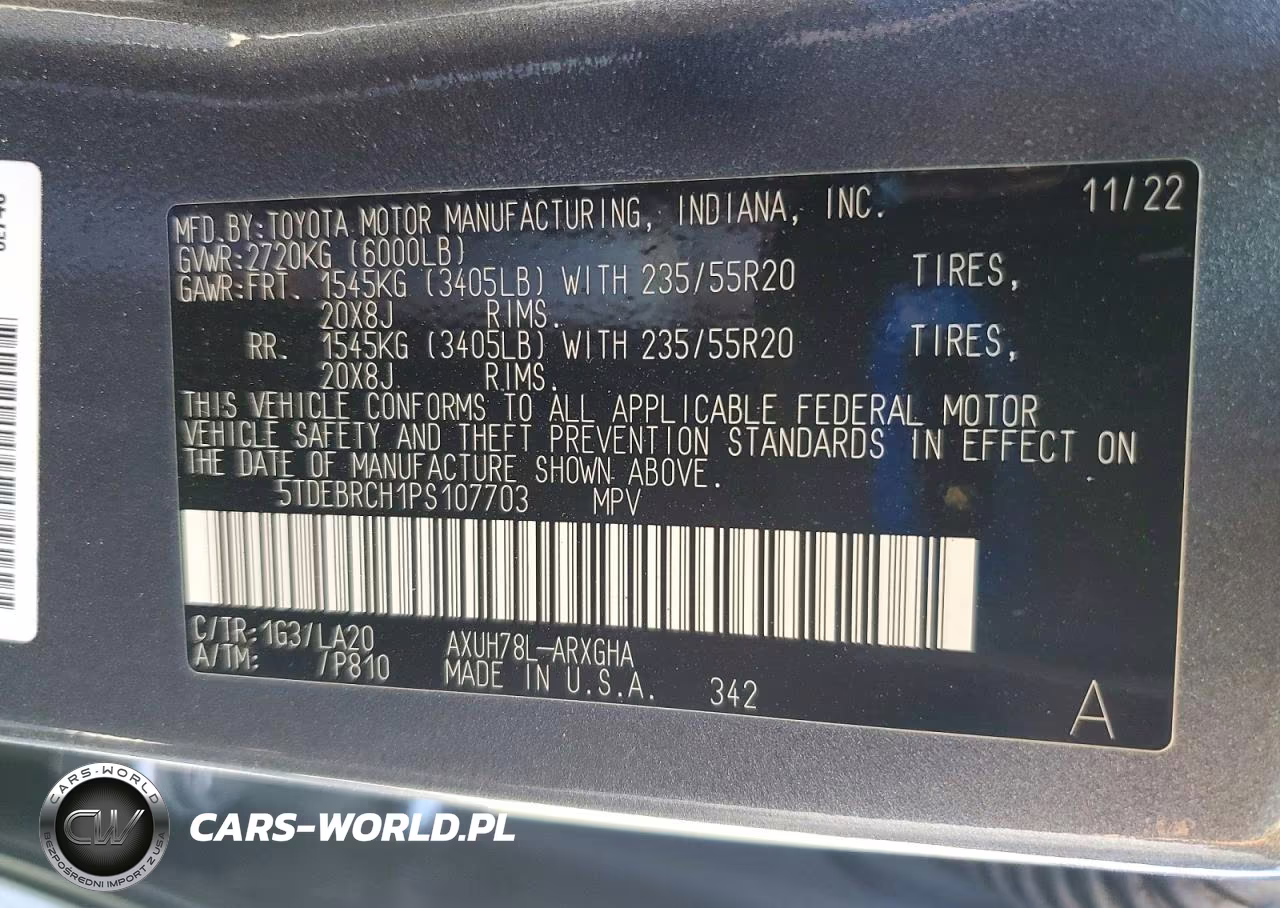2023 Toyota Highlander Hybrid Platinum VIN:5TDEBRCH1PS107703 - 12