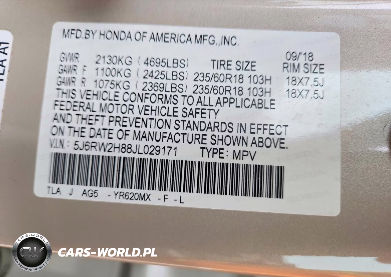 2018 Honda Cr-V Ex VIN:5J6RW2H88JL029171 - 14