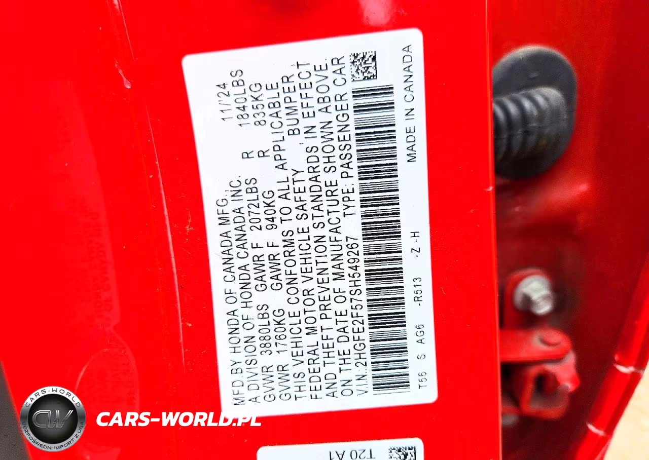 2025 Honda Civic Sport VIN:2HGFE2F57SH549267 - 13