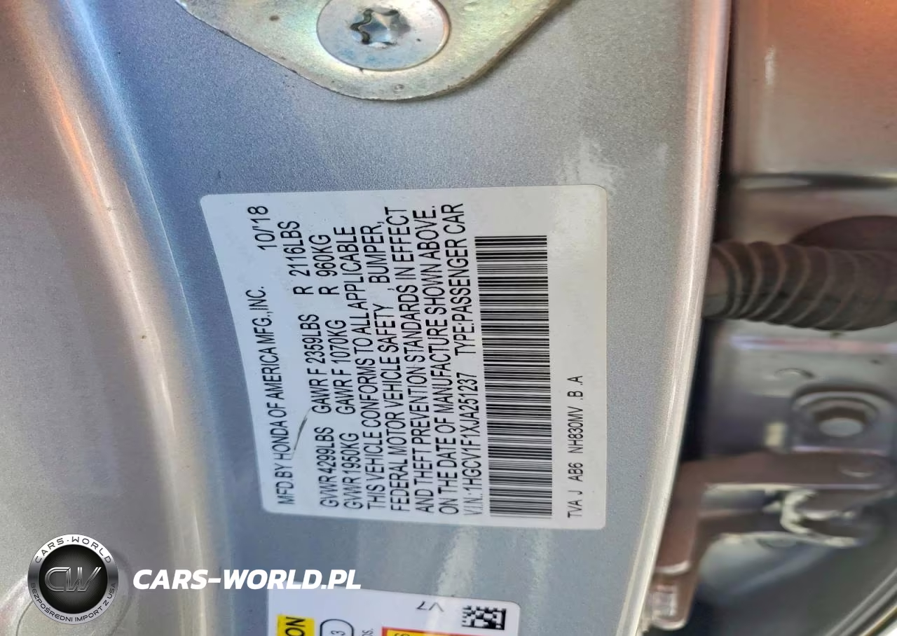 2018 Honda Accord Lx VIN:1HGCV1F1XJA251237 - 13