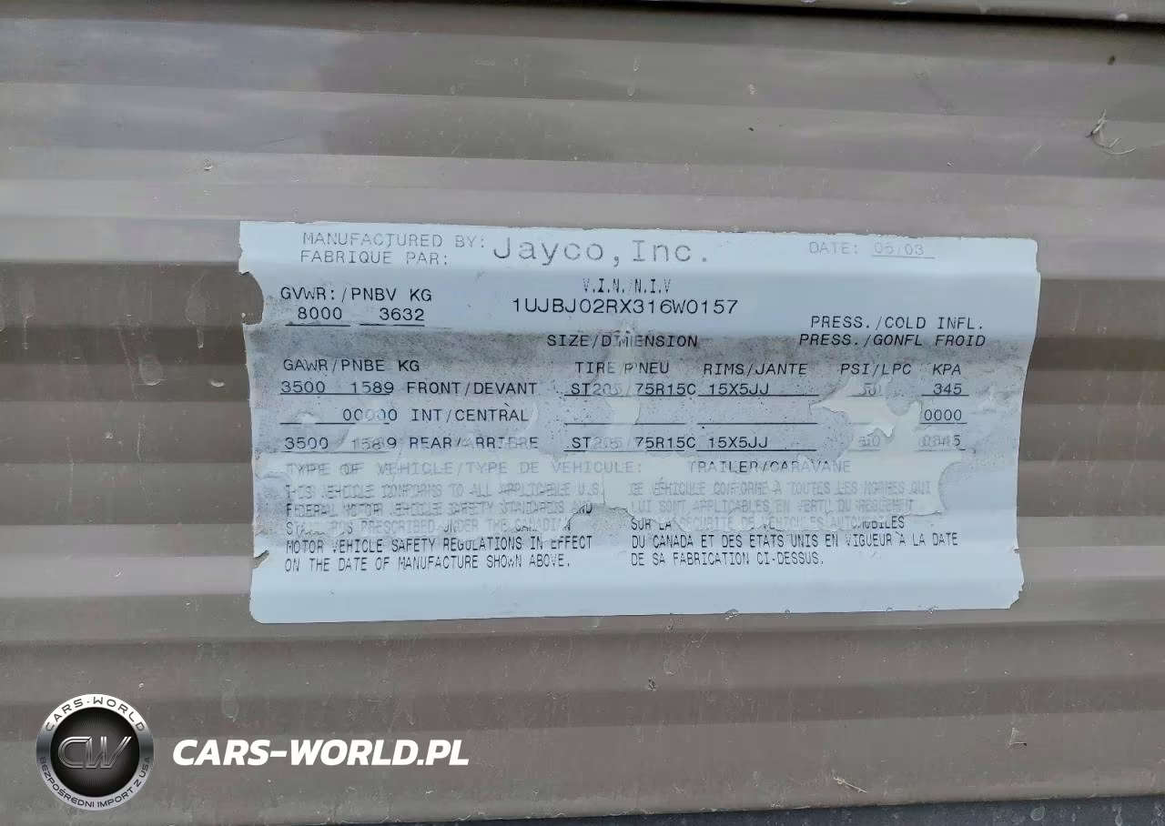 2003 Jayco Qwest Camper VIN:1UJBJ02RX316W0157 - 8