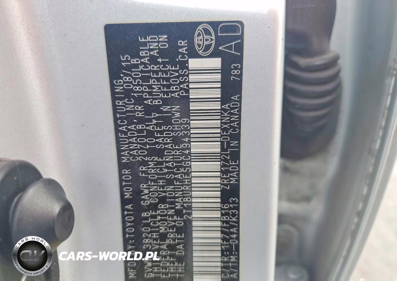 2016 Toyota Corolla Le VIN:2T1BURHE5GC494339 - 12
