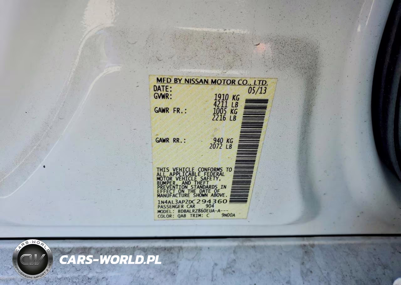 2013 Nissan Altima 2.5 VIN:1N4AL3AP2DC294360 - 12
