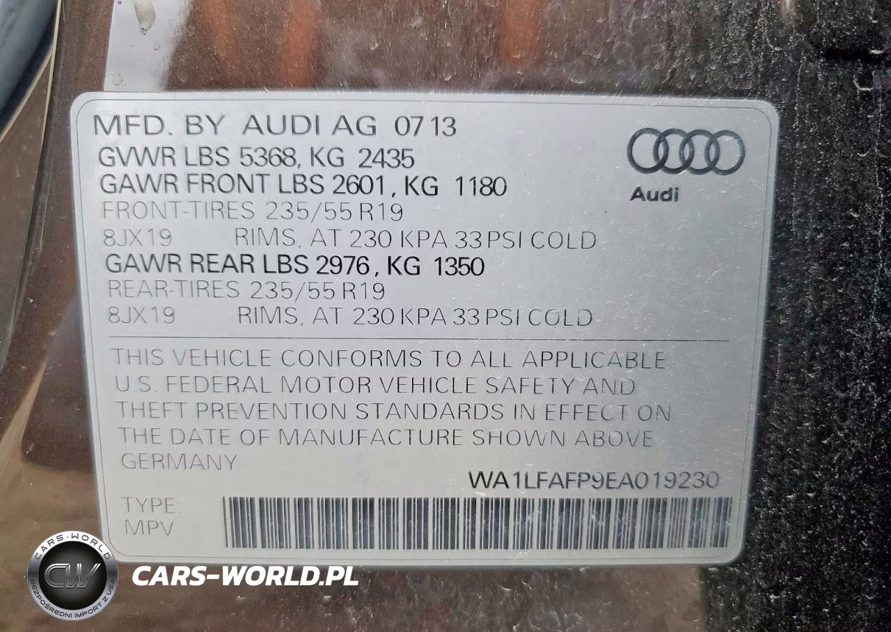 2014 Audi Q5 Premium Plus VIN:WA1LFAFP9EA019230 - 13