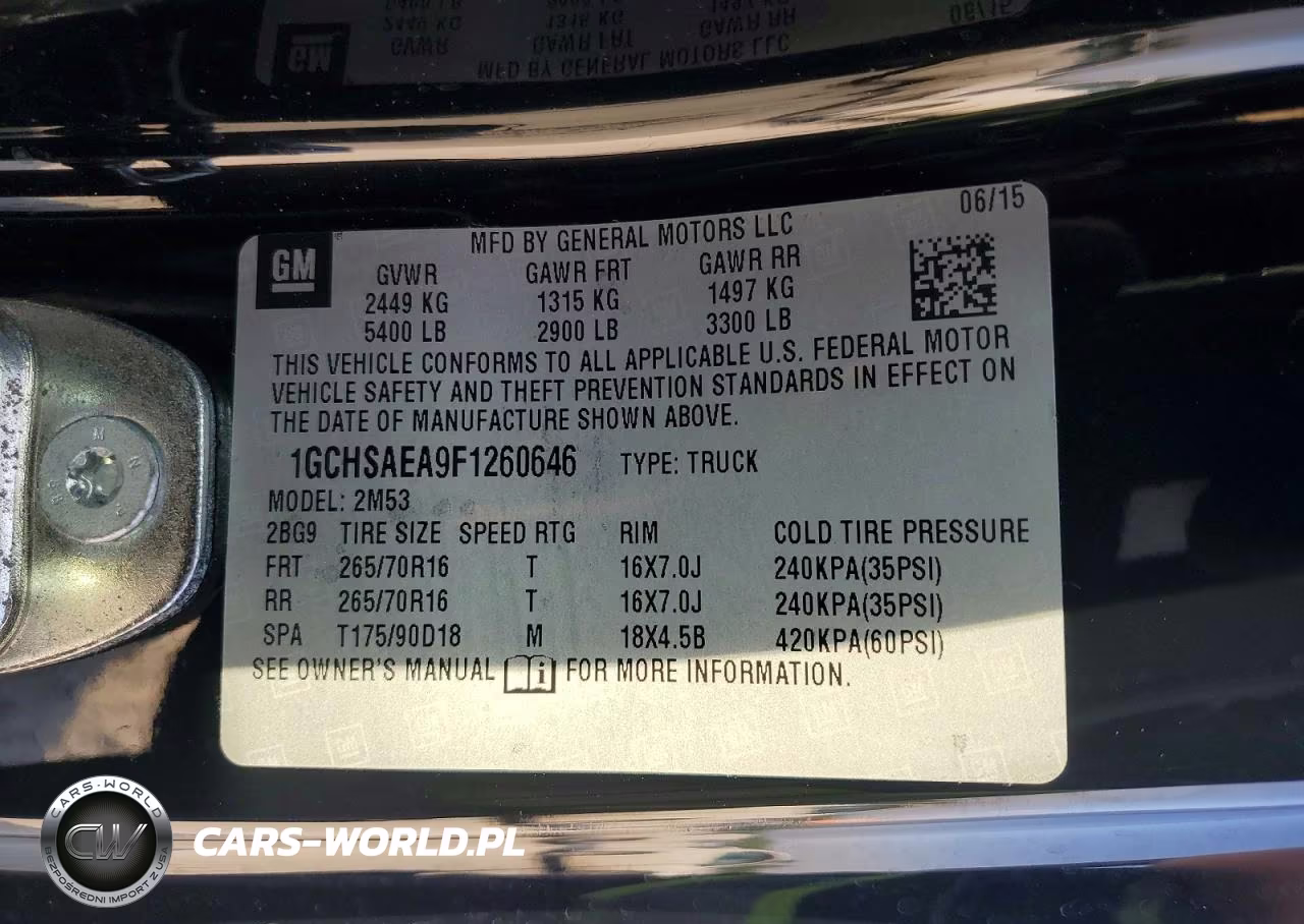 2015 Chevrolet Colorado VIN:1GCHSAEA9F1260646 - 12