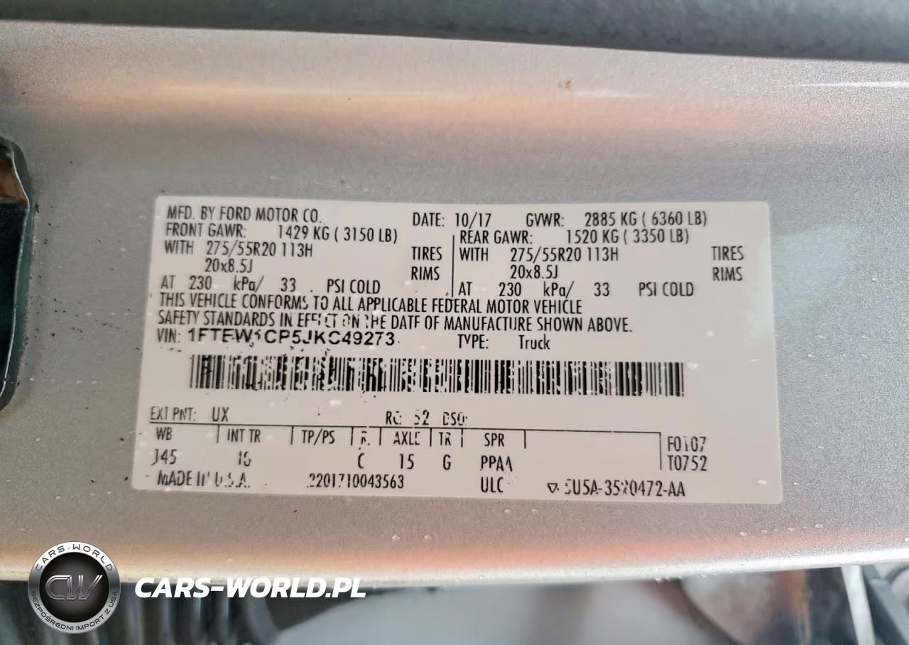 2018 Ford F150 Supercrew VIN:1FTEW1CP5JKC49273 - 12