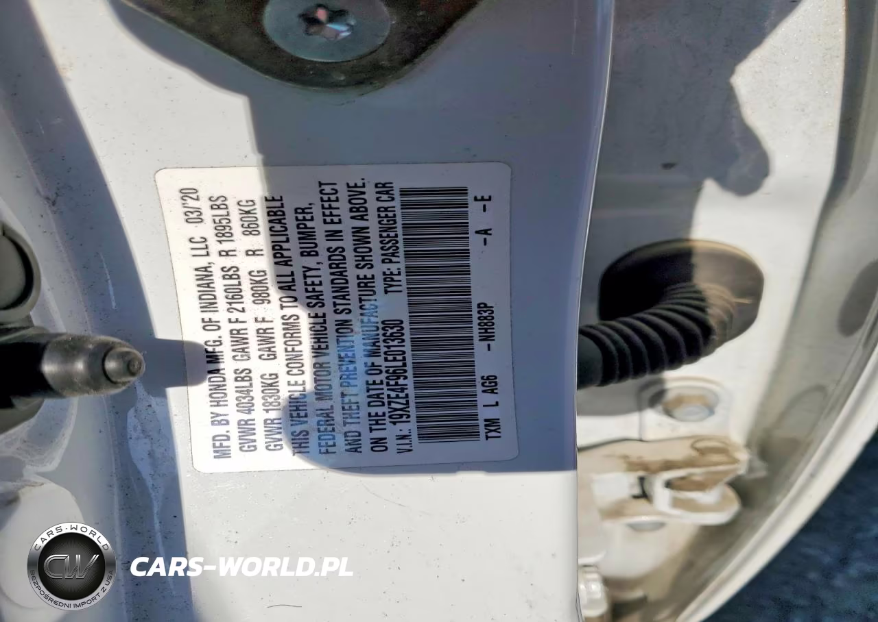 2020 Honda Insight Touring VIN:19XZE4F96LE013630 - 12