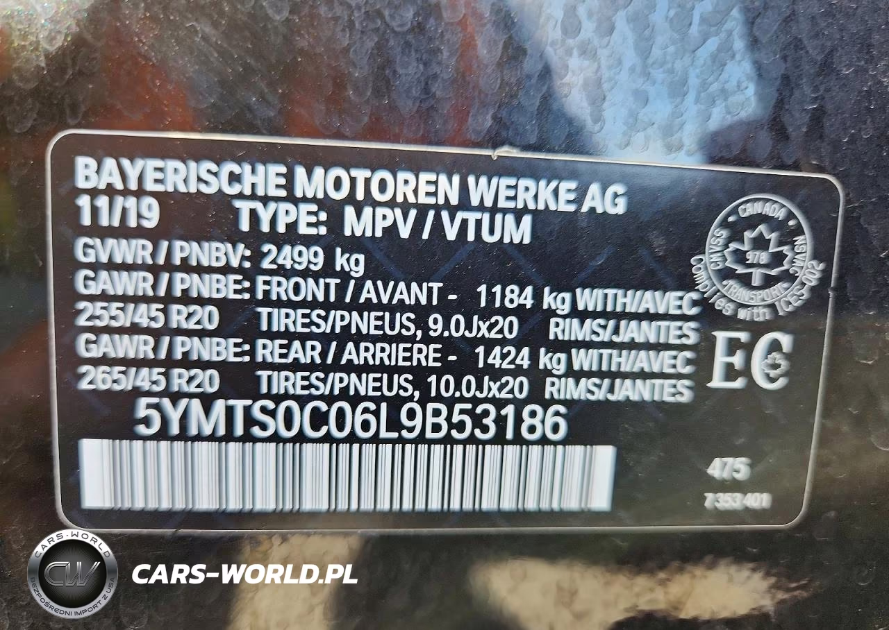 2020 BMW X3 M Competition VIN:5YMTS0C06L9B53186 - 14