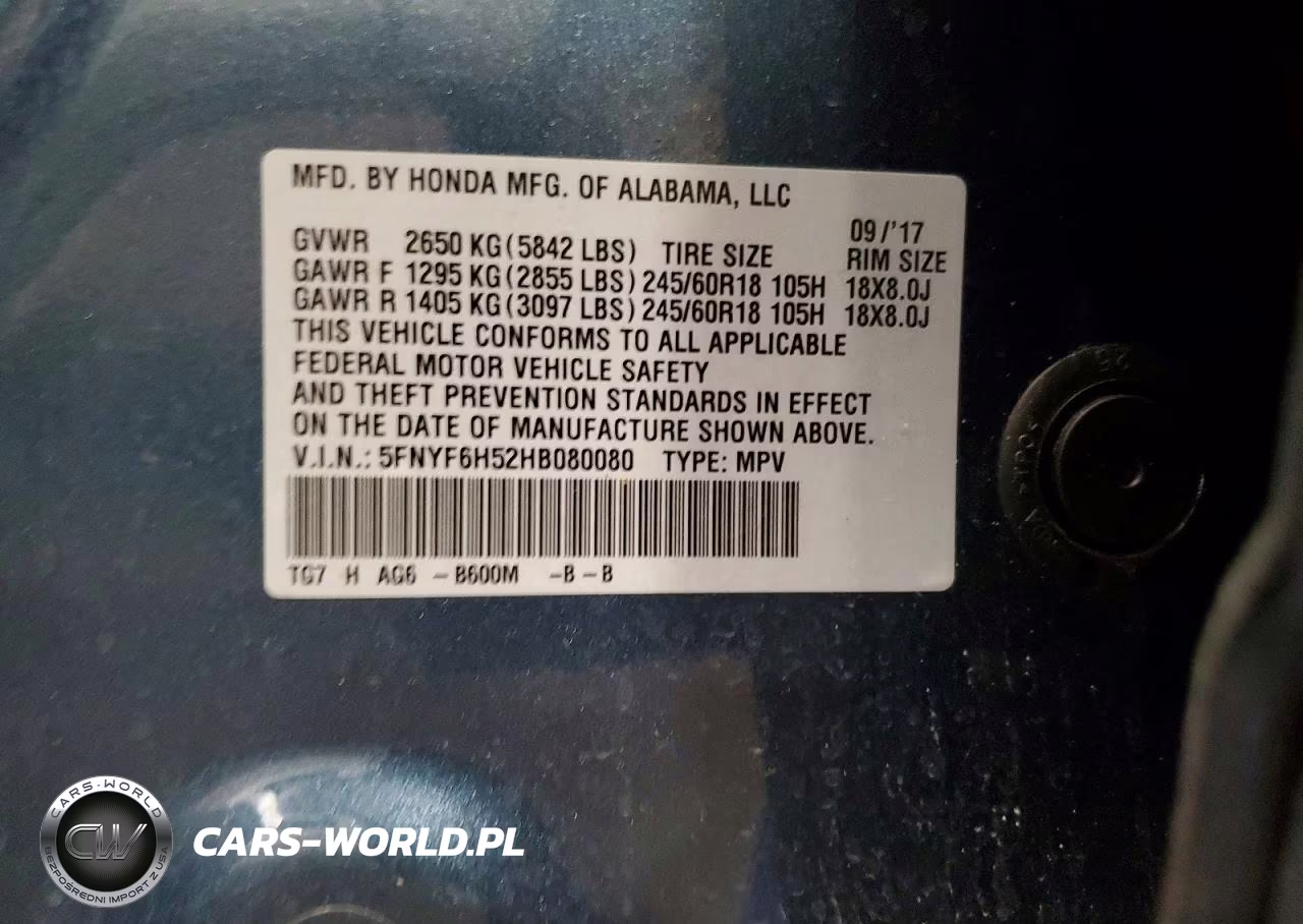 2017 Honda Pilot Exl VIN:5FNYF6H52HB080080 - 12