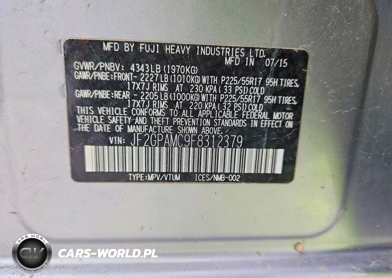 2015 Subaru Xv Crosstrek 2.0 Limited VIN:JF2GPAMC9F8312379 - 12