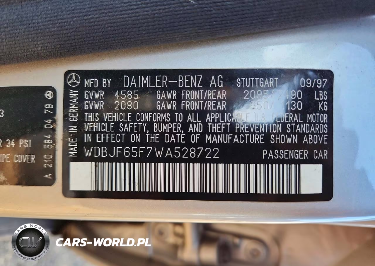 1998 Mercedes-Benz E 320 VIN:WDBJF65F7WA528722 - 12
