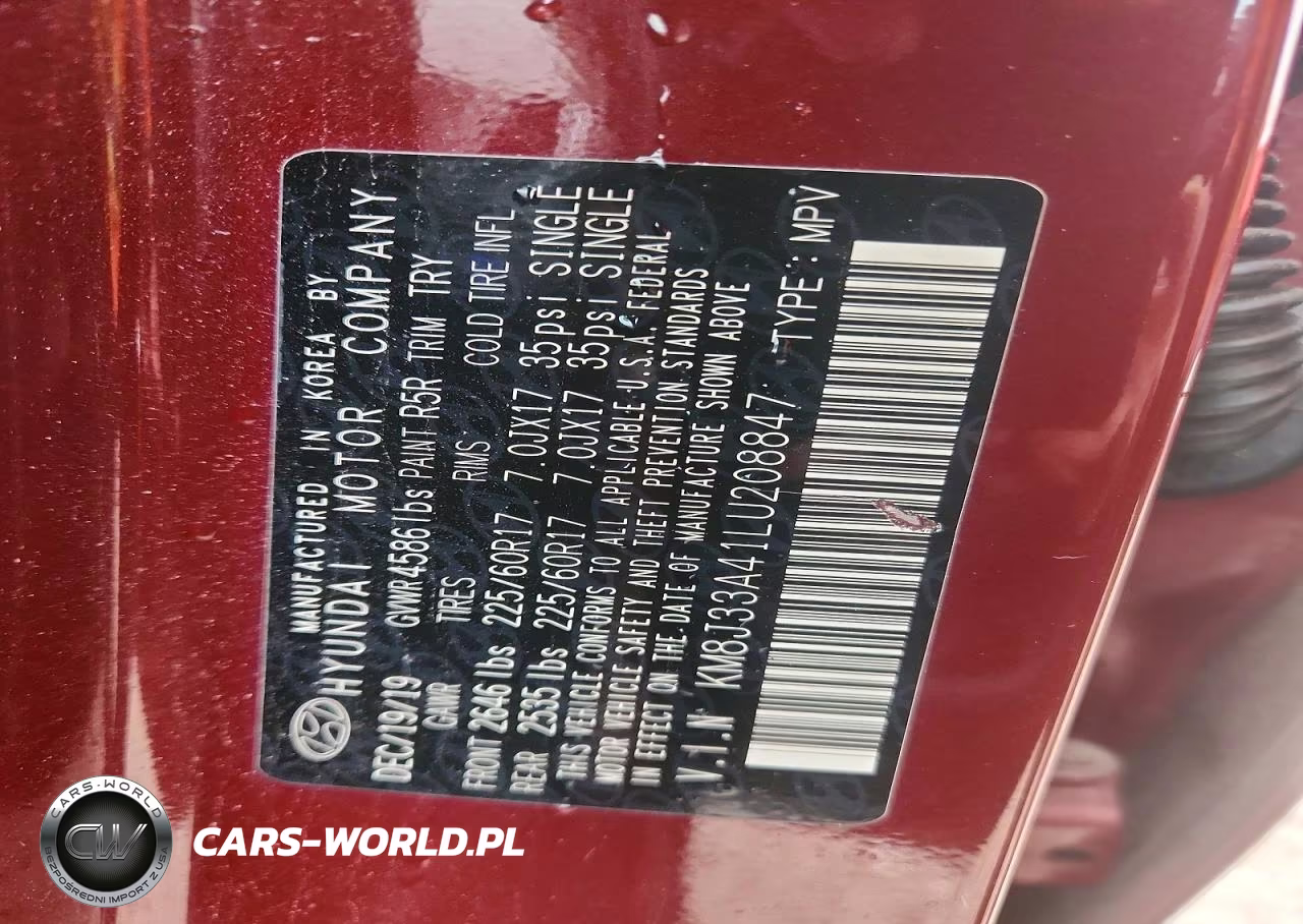 2020 Hyundai Tucson Value VIN:KM8J33A41LU208847 - 13