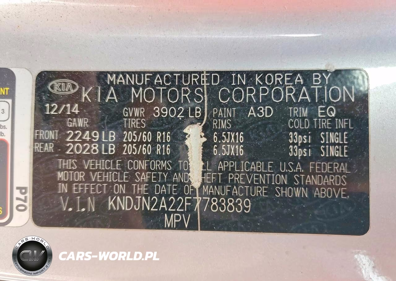 2015 Kia Soul Base VIN:KNDJN2A22F7783839 - 12