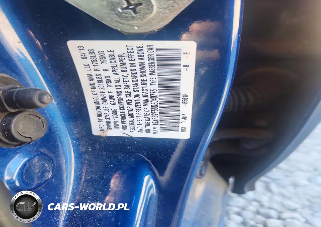 2013 Honda Civic Lx VIN:19XFB2F56DE040776 - 12