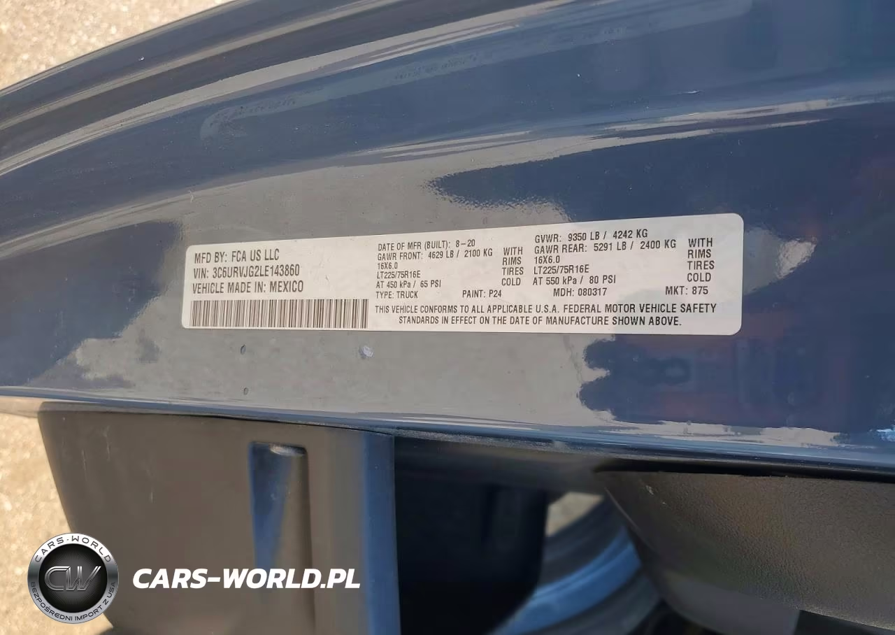 2020 Ram Promaster 3500 3500 High VIN:3C6URVJG2LE143860 - 13