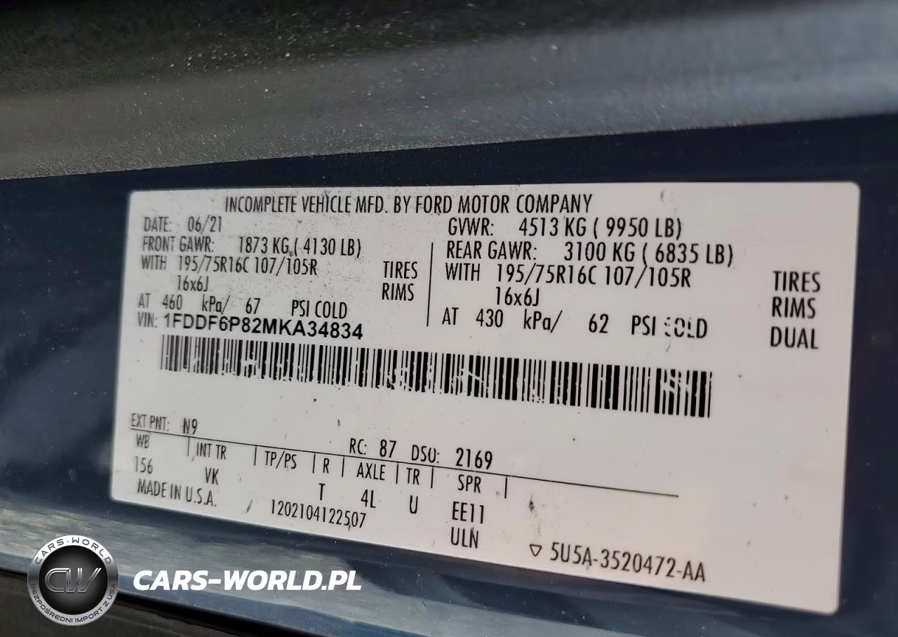 2021 Ford Transit Delivery Truck VIN:1FDDF6P82MKA34834 - 12