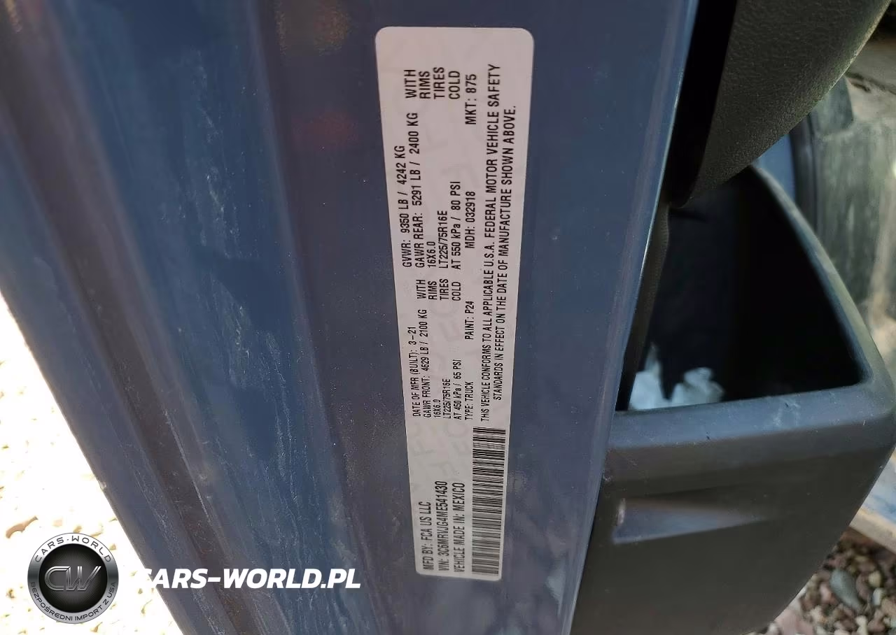 2021 Ram Promaster 3500 Delivery Van VIN:3C6MRVJG4ME541430 - 13