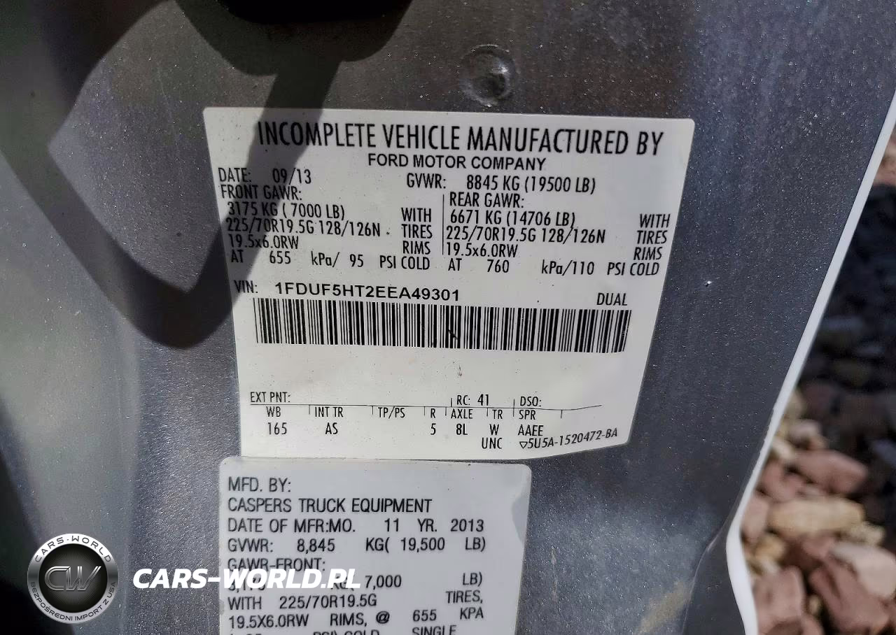 2014 Ford F550 Super Duty VIN:1FDUF5HT2EEA49301 - 12