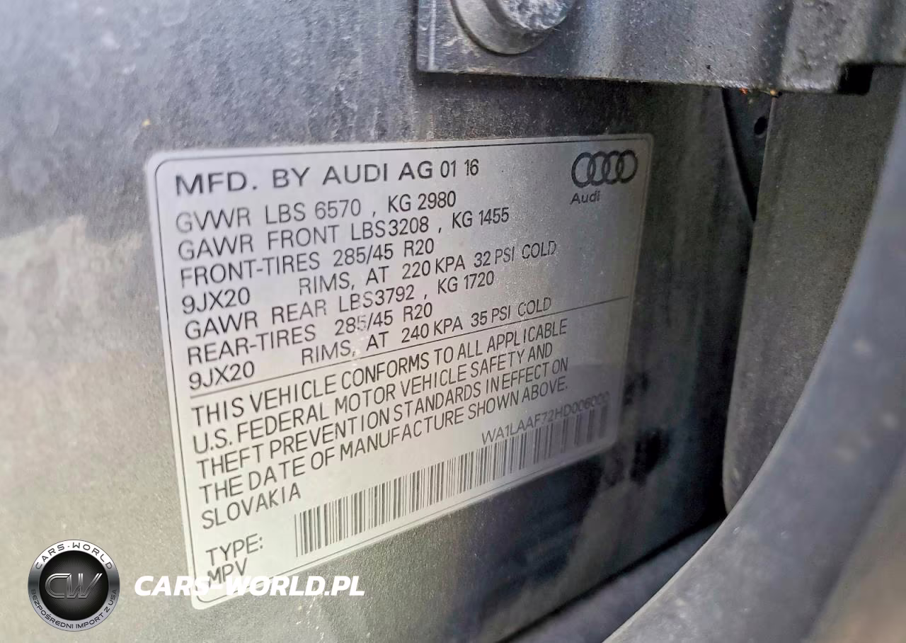 2017 Audi Q7 Premium Plus VIN:WA1LAAF72HD006000 - 13