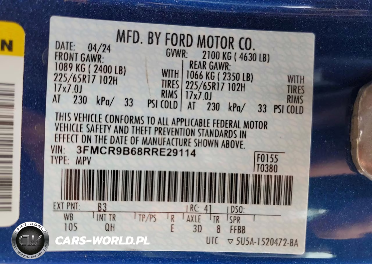 2024 Ford Bronco Sport Big Bend VIN:3FMCR9B68RRE29114 - 13