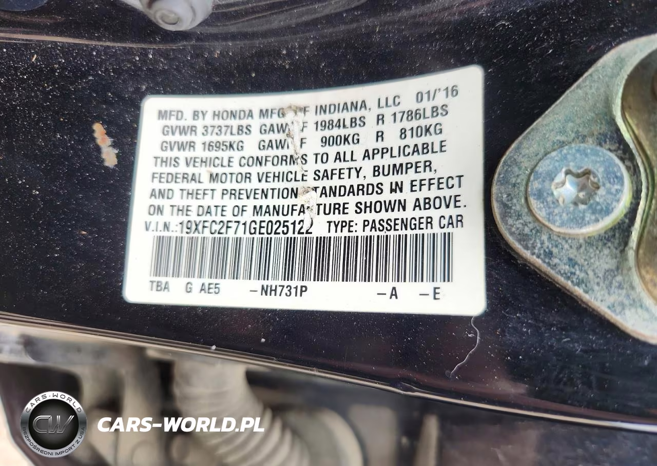 2016 Honda Civic Ex VIN:19XFC2F71GE025122 - 13