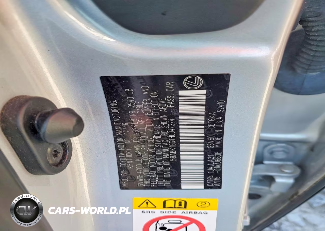 2017 Lexus Es 350 VIN:58ABK1GG4HU047374 - 12