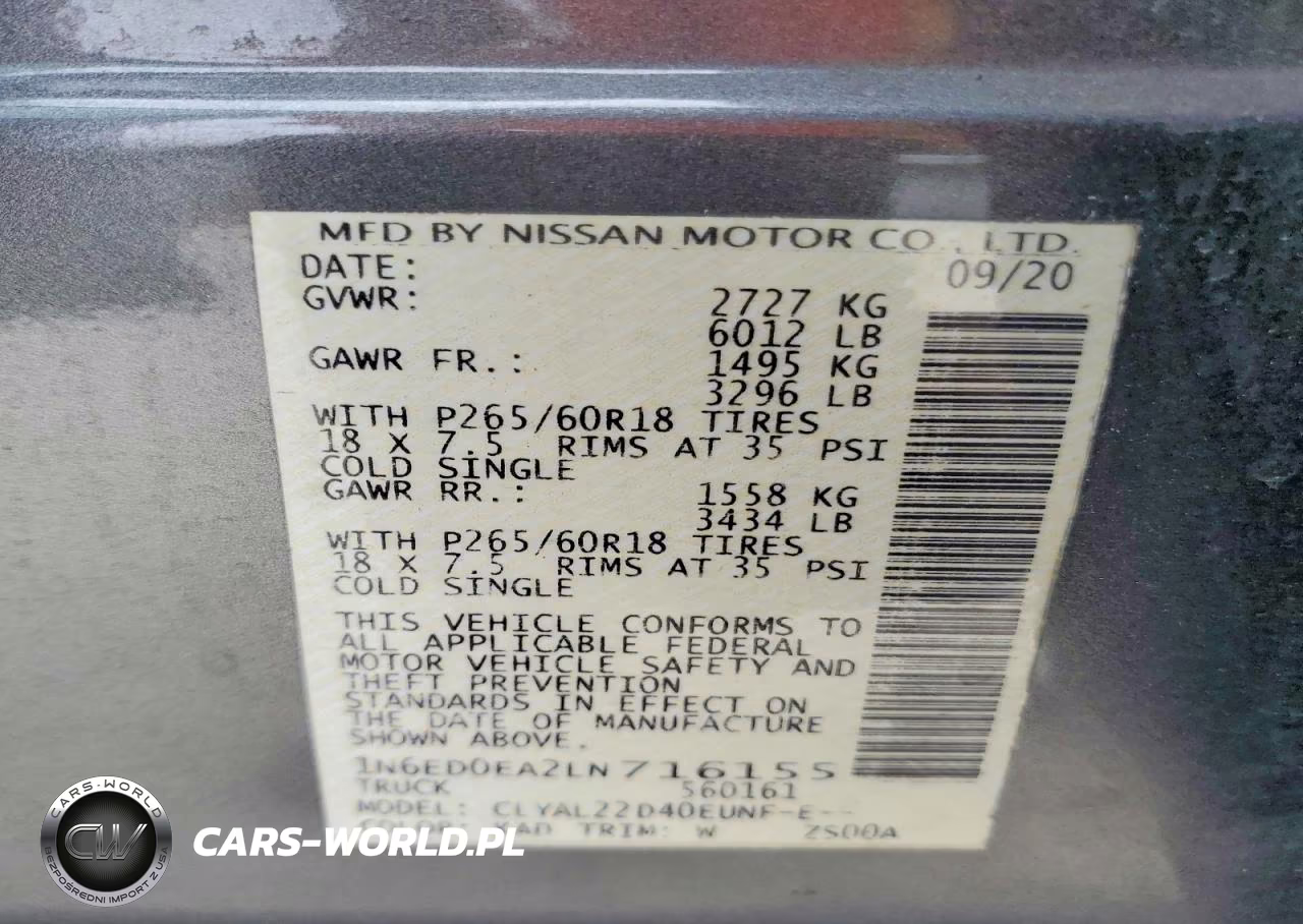 2020 Nissan Frontier Sv VIN:1N6ED0EA2LN716155 - 12