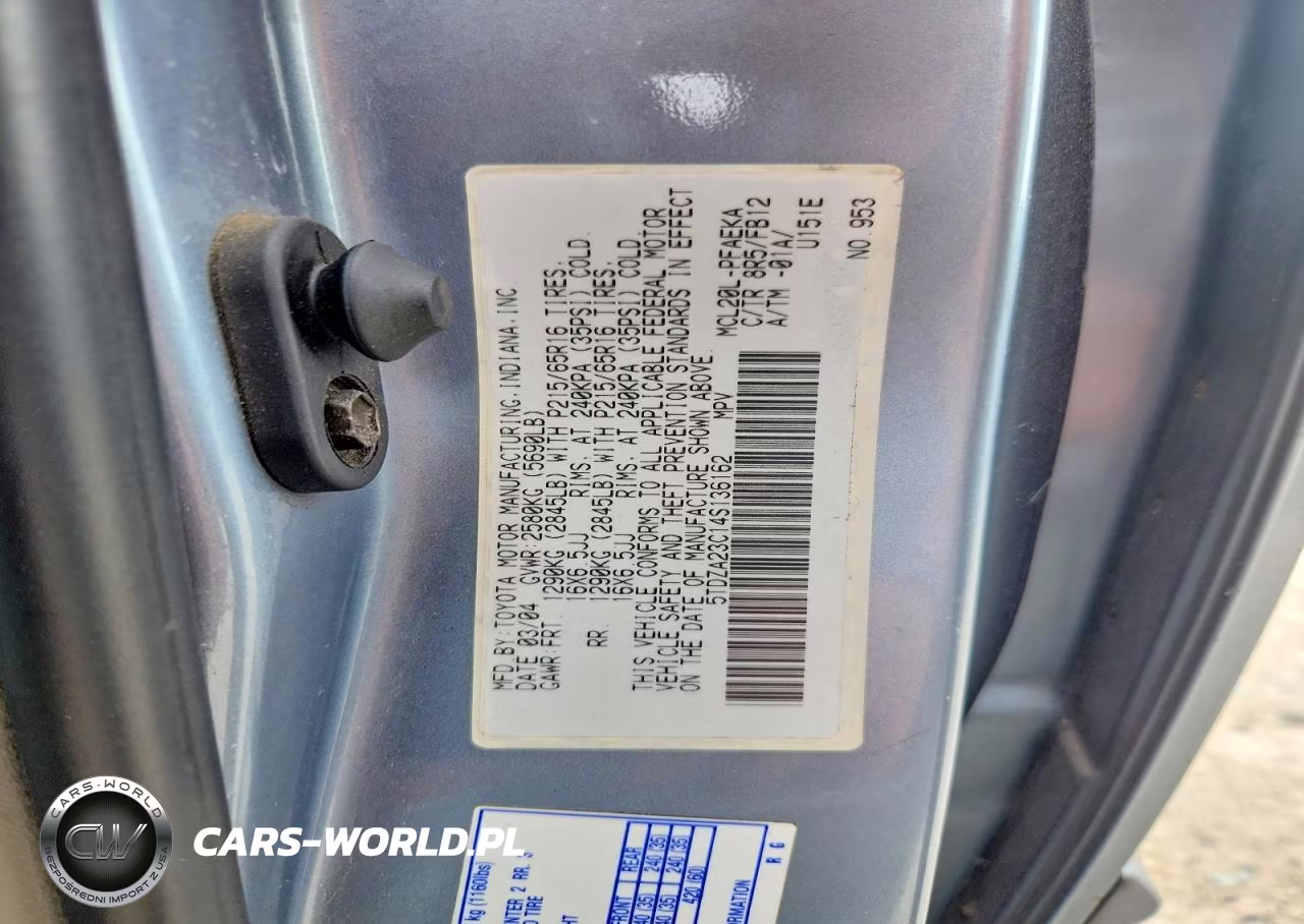 2004 Toyota Sienna Le 7 Passenger VIN:5TDZA23C14S136162 - 14