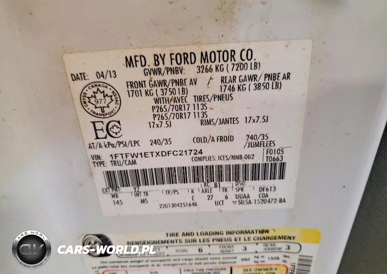 2013 Ford F150 Supercrew VIN:1FTFW1ETXDFC21724 - 12