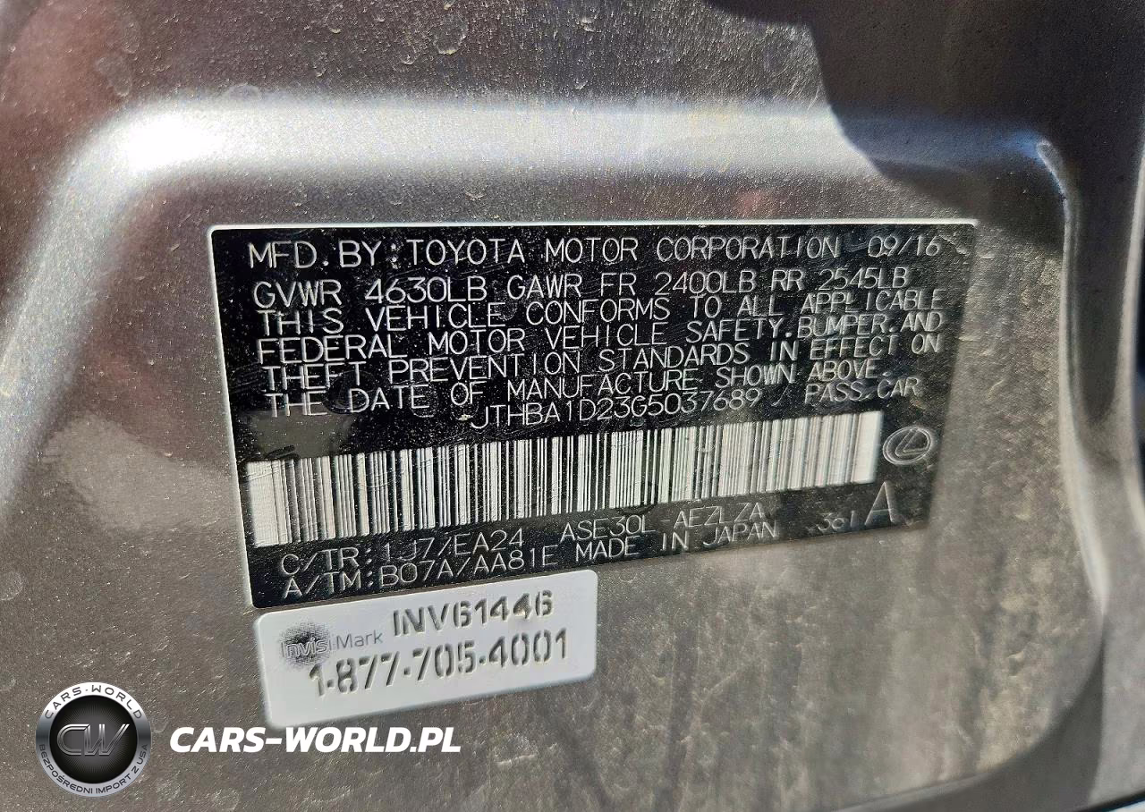 2016 Lexus Is 200T VIN:JTHBA1D23G5037689 - 12