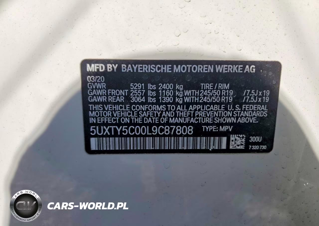 2020 BMW X3 xDrive30I VIN:5UXTY5C00L9C87808 - 13