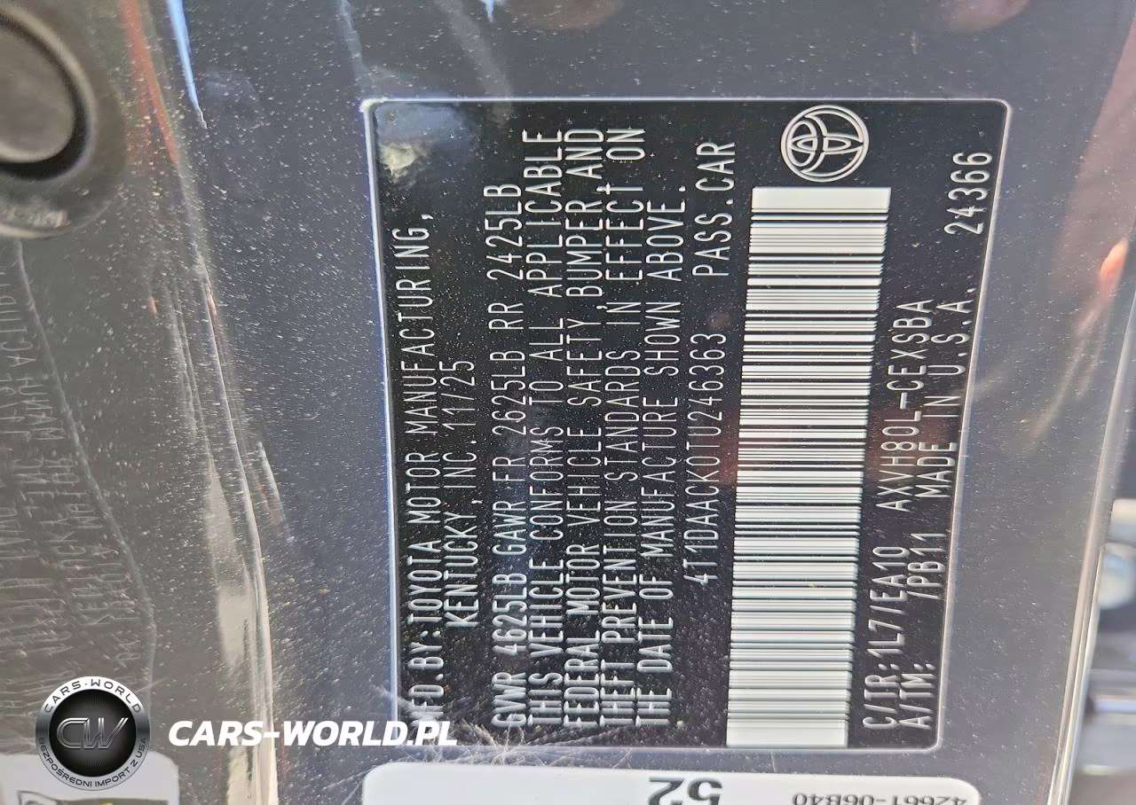 2026 Toyota Camry Se VIN:4T1DAACK0TU246363 - 12