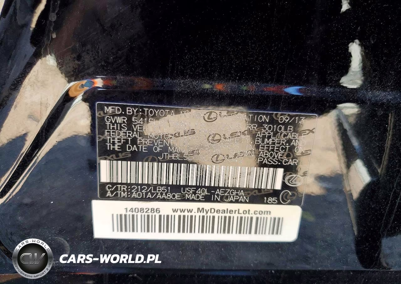 2014 Lexus Ls 460 VIN:JTHBL5EFXE5125042 - 13