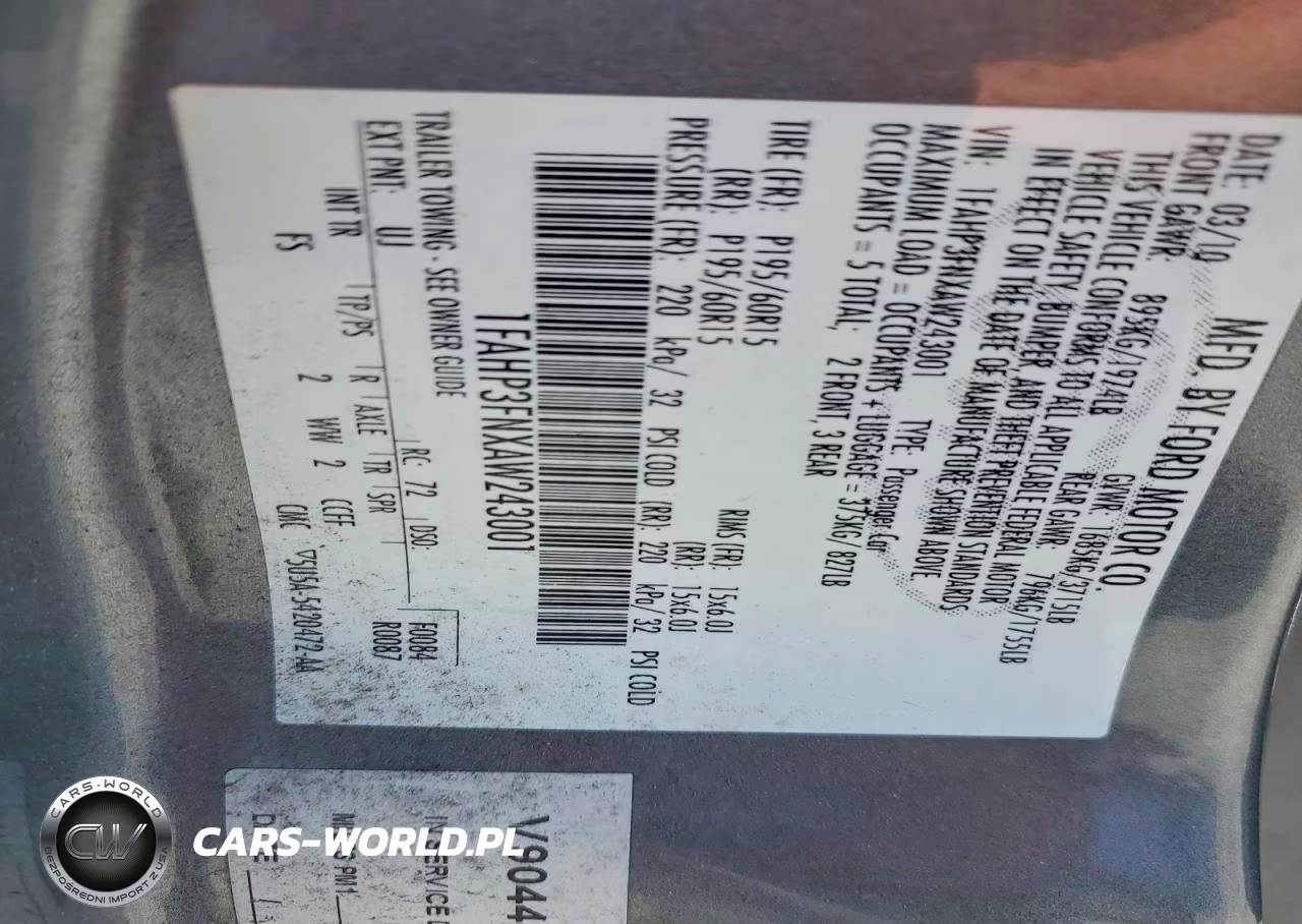 2010 Ford Focus Se VIN:1FAHP3FNXAW243001 - 13