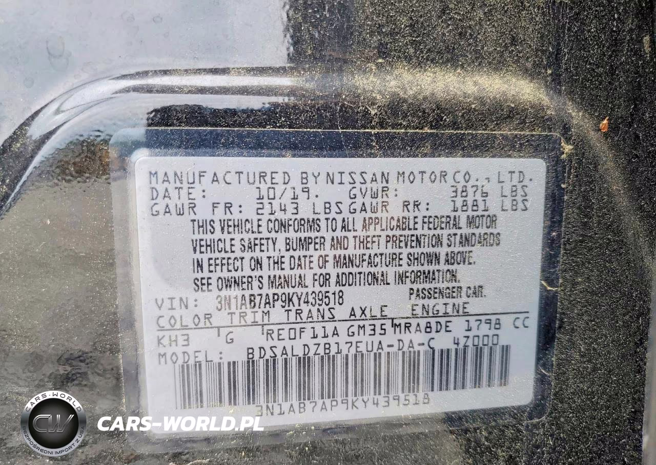 2019 Nissan Sentra Sv VIN:3N1AB7AP9KY439518 - 12