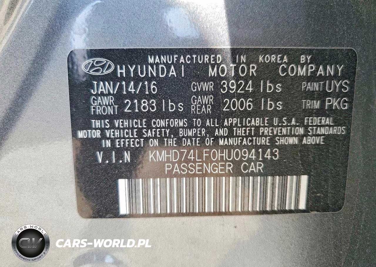 2017 Hyundai Elantra Se VIN:KMHD74LF0HU094143 - 12