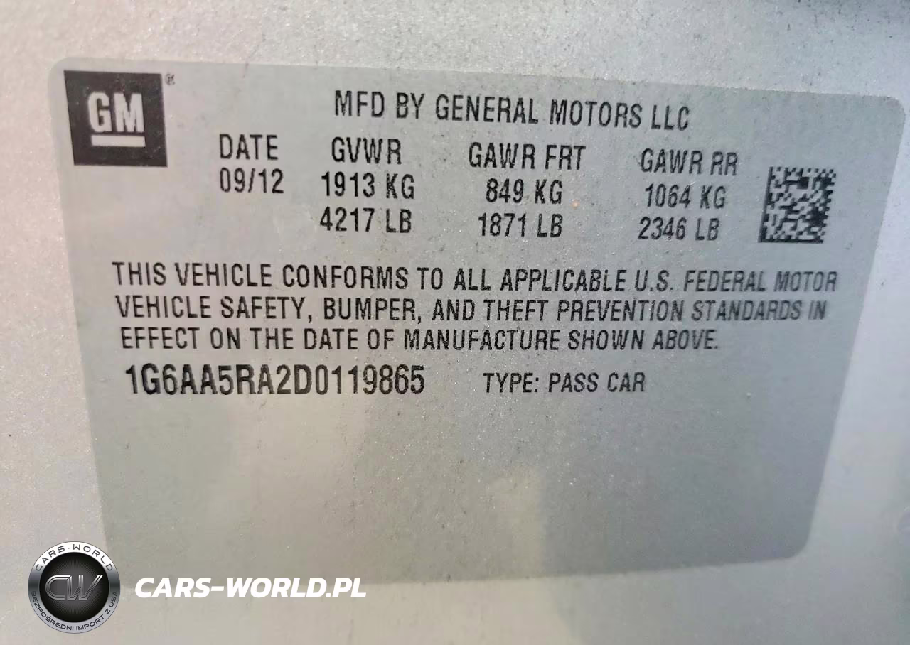 2013 Cadillac Ats VIN:1G6AA5RA2D0119865 - 12