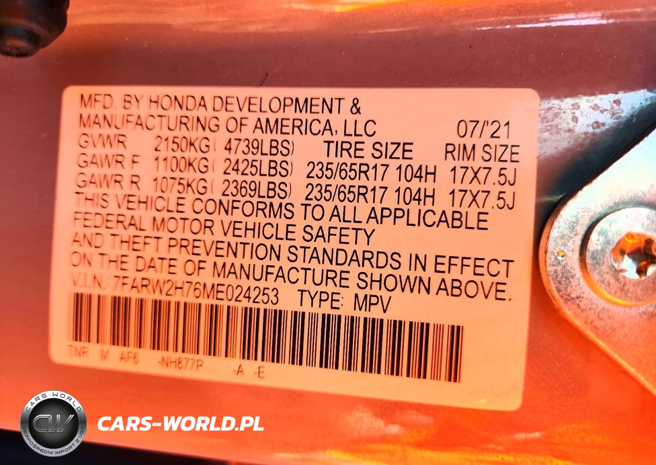 2021 Honda Cr-V Se VIN:7FARW2H76ME024253 - 13