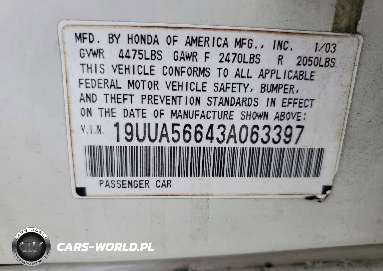 2003 Acura 3.2Tl VIN:19UUA56643A063397 - 13
