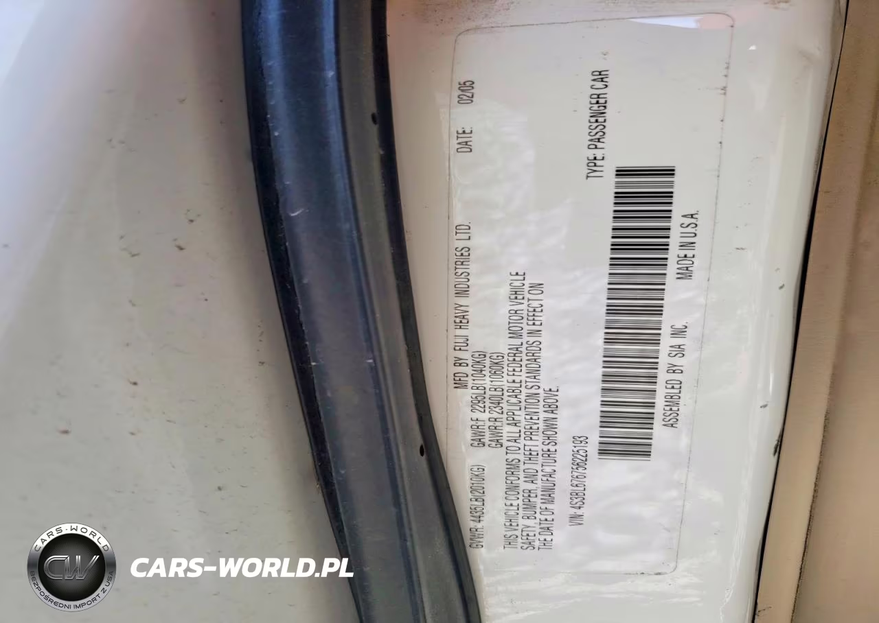 2005 Subaru Legacy Gt Limited VIN:4S3BL676756225193 - 12