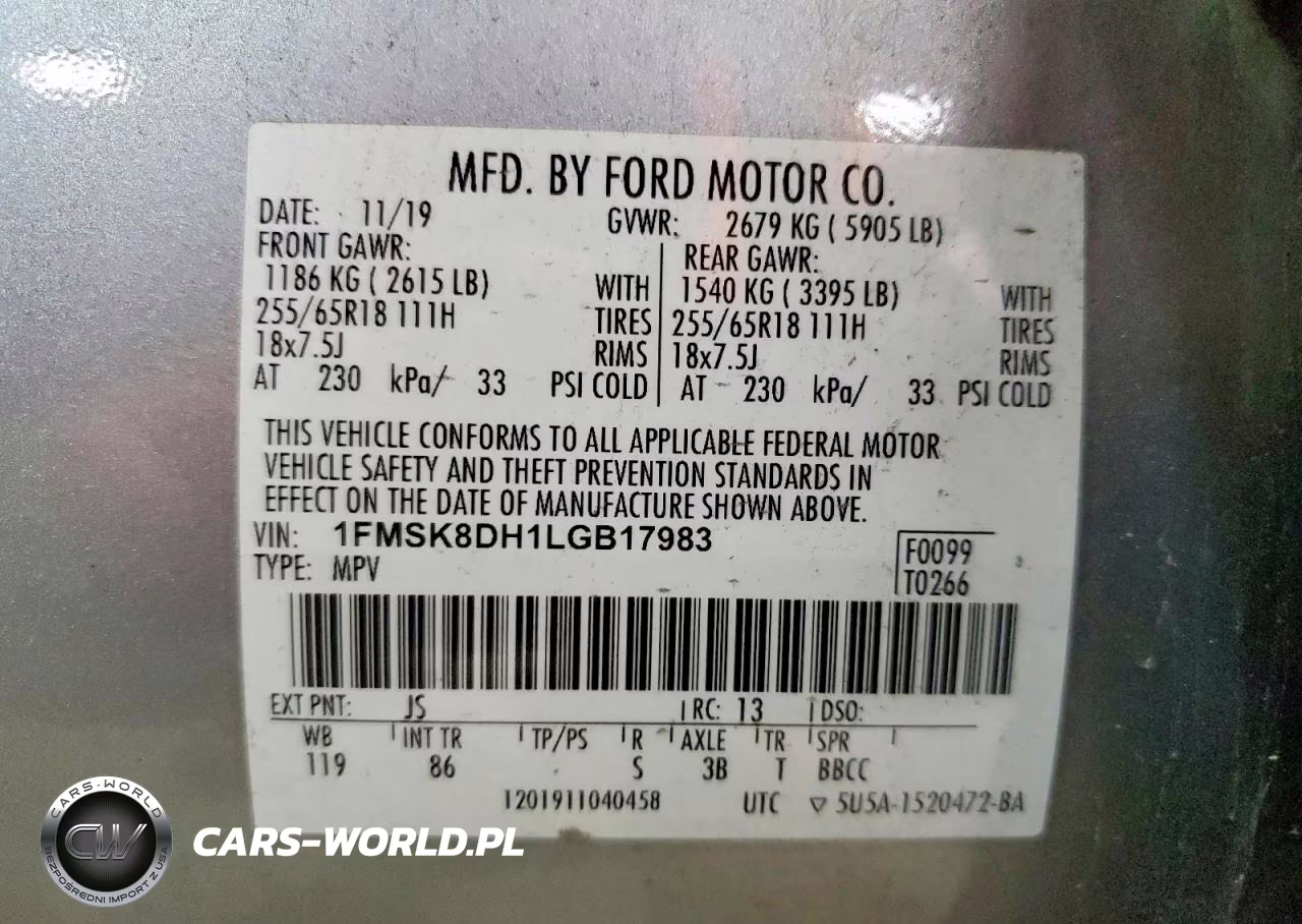 2020 Ford Explorer Xlt VIN:1FMSK8DH1LGB17983 - 13