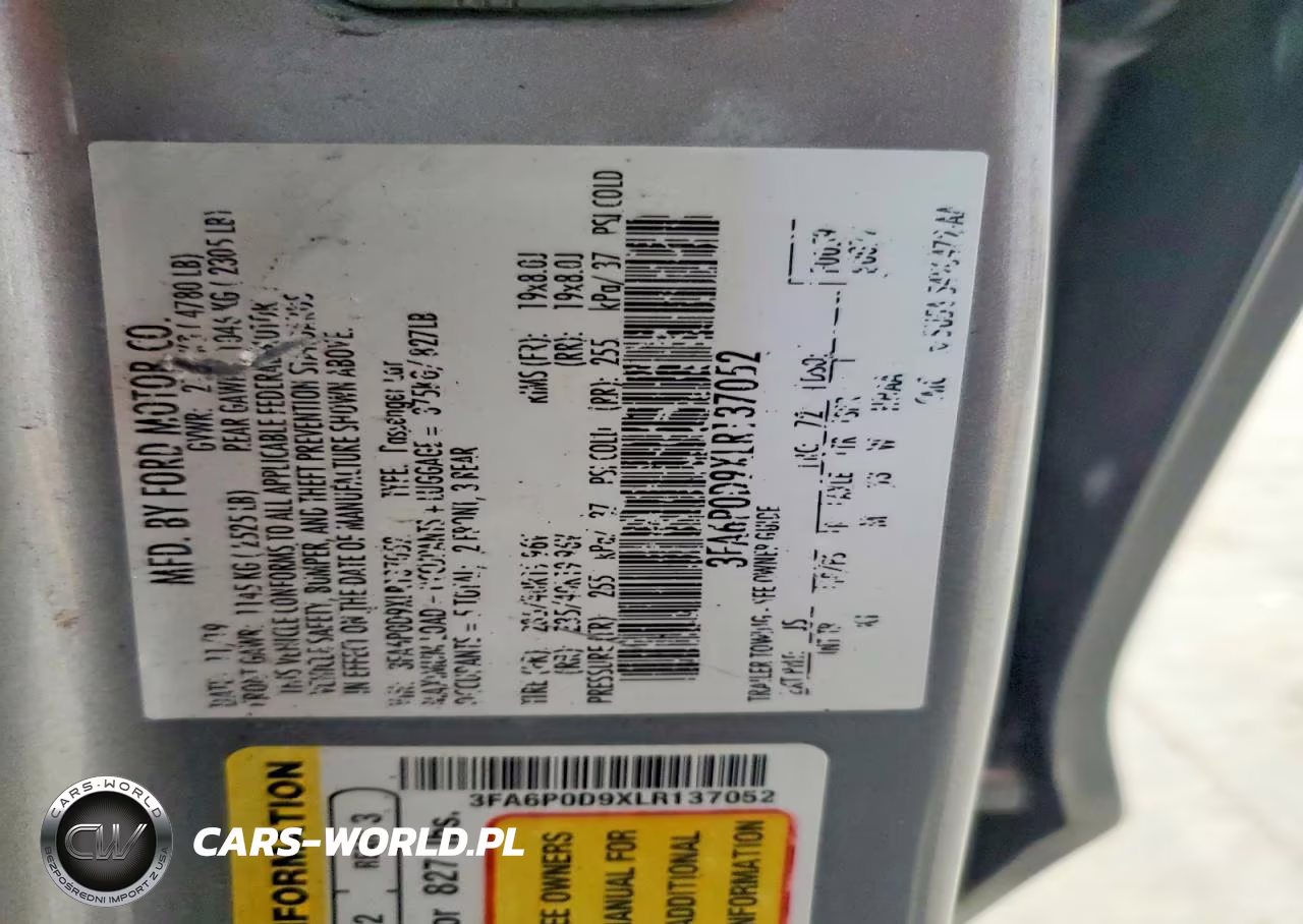 2020 Ford Fusion Titanium VIN:3FA6P0D9XLR137052 - 12