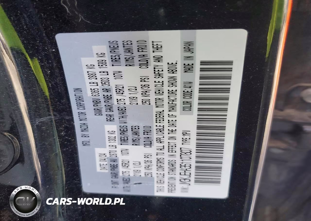 2025 Mazda Cx-70 Premium Plus VIN:JM3KJEHA3S1107807 - 13