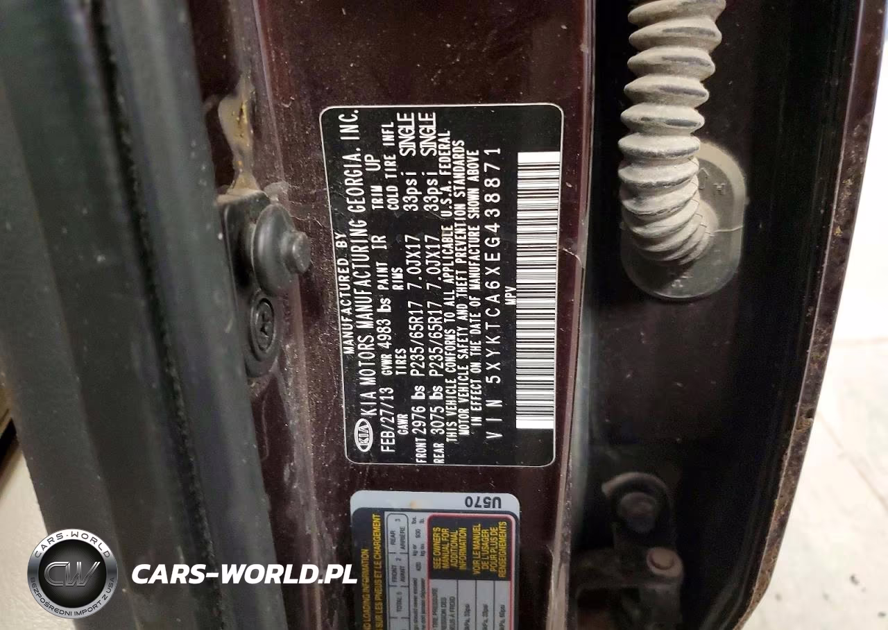 2014 Kia Sorento Lx VIN:5XYKTCA6XEG438871 - 13