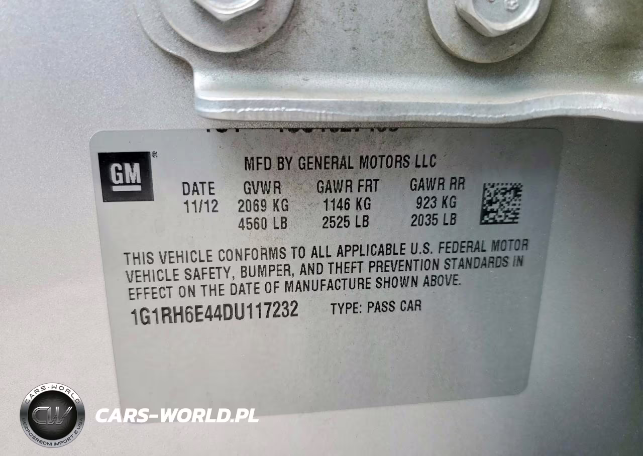 2013 Chevrolet Volt VIN:1G1RH6E44DU117232 - 12