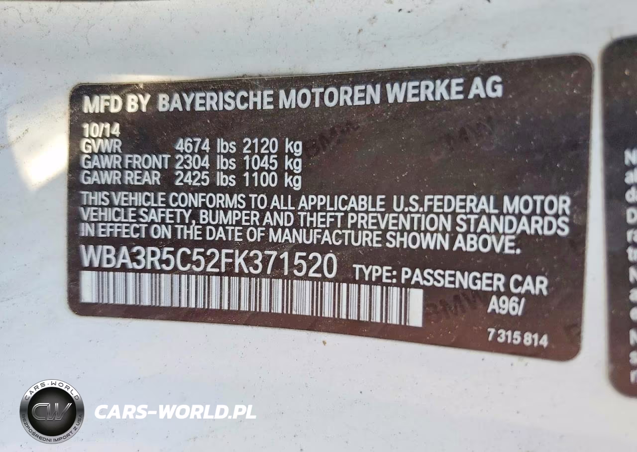 2015 BMW 435 Xi VIN:WBA3R5C52FK371520 - 12